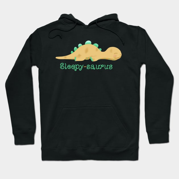 Sleepy-saurus (yellow dinosaur) Hoodie by Becky-Marie